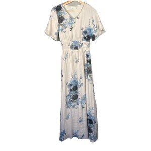 Roolee Floral Maxi Cottagecore Dress Size XS Fairy Flowy Spring Wedding Blue